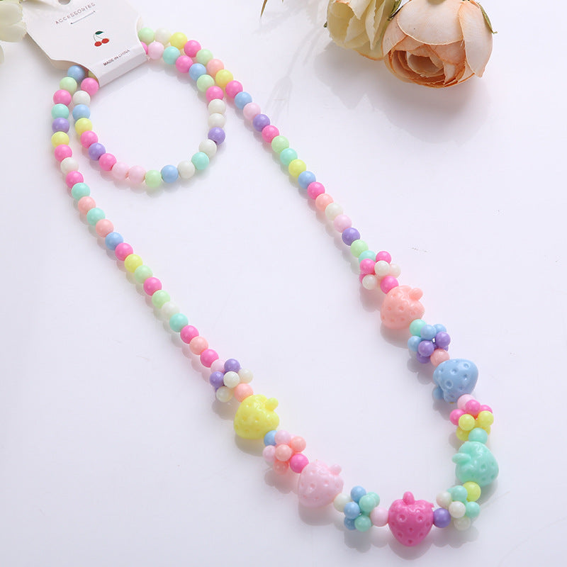 Collares de cuentas de color caramelo al por mayor Juego de dos